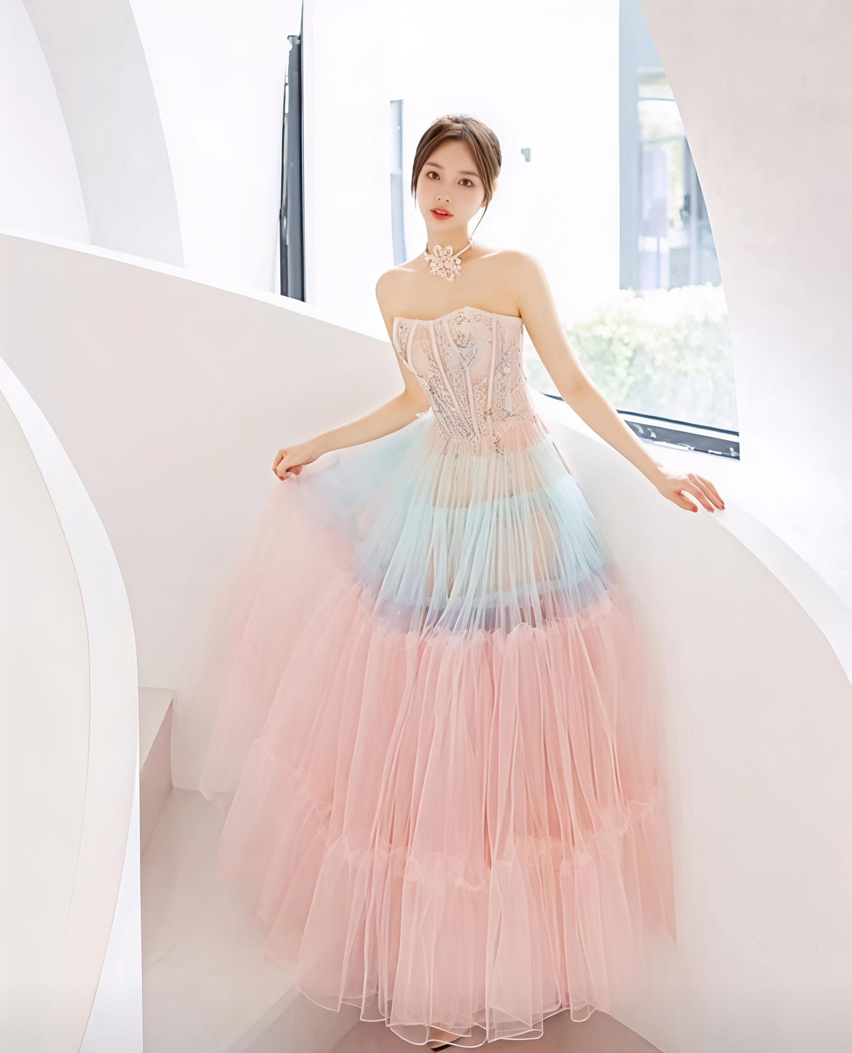 Ethereal Pastel Whimsy Gown