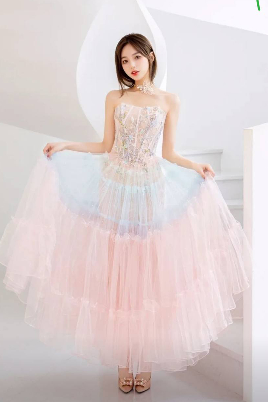 Ethereal Pastel Whimsy Gown