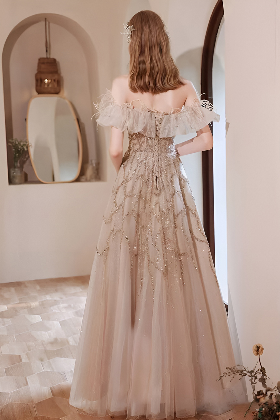 Champagne Feather Reverie