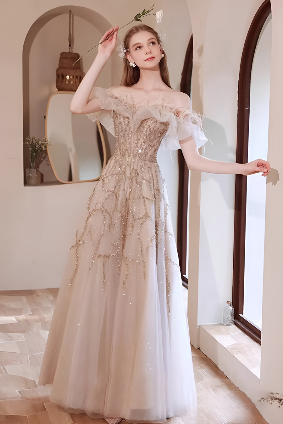 Champagne Feather Reverie