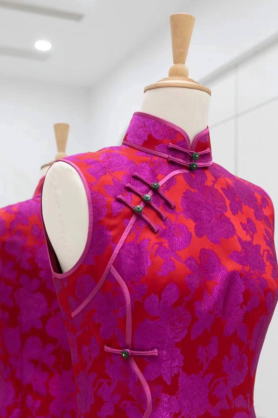 Crimson Bloom Cheongsam