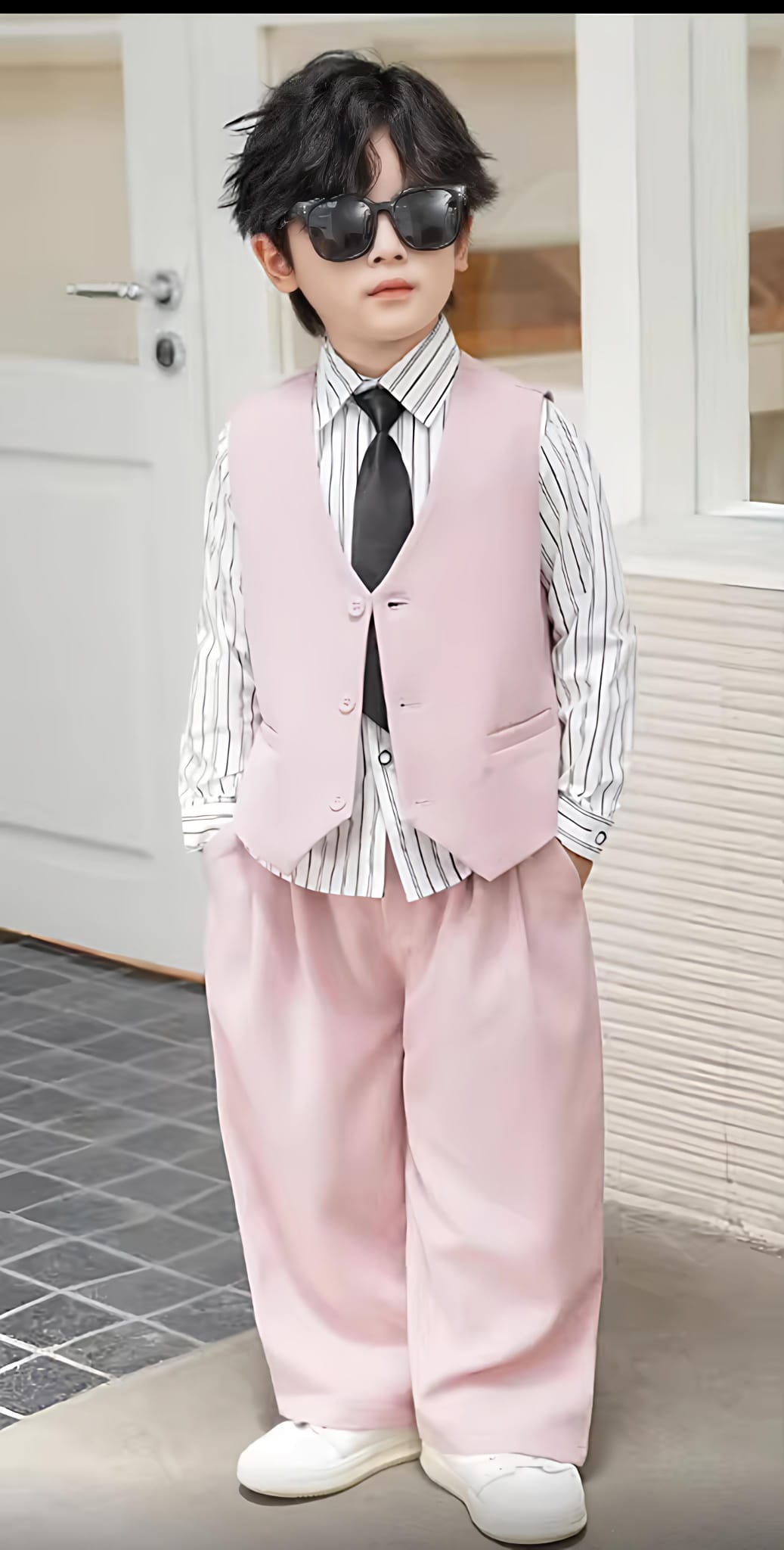 Blush Harmony Pinstripe Set