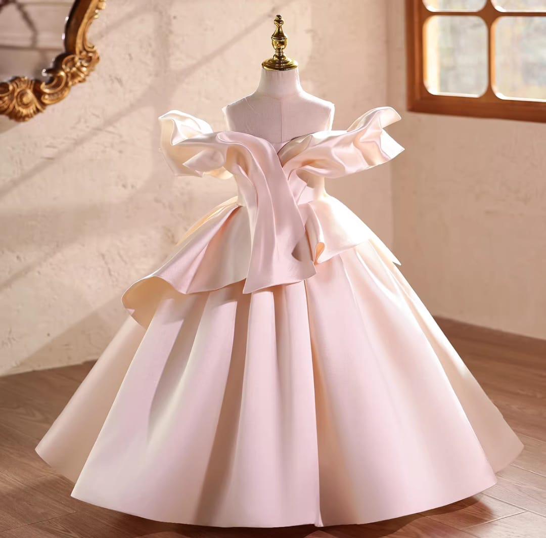 Champagne Sculpt Off-Shoulder Gown