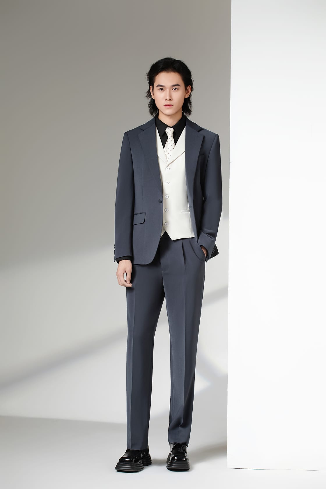 Midnight Slate Contrast Three-Piece